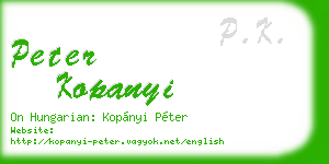 peter kopanyi business card